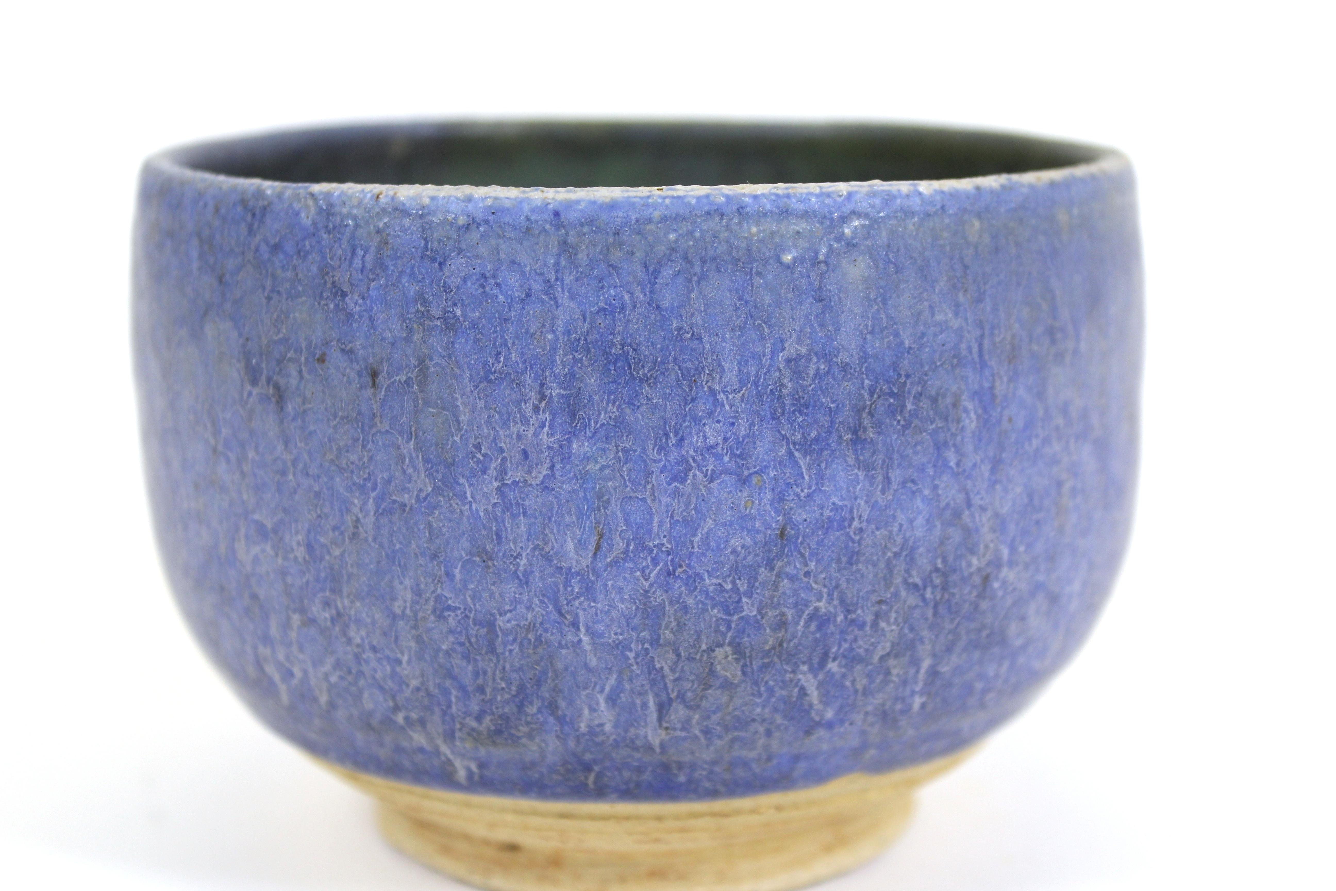 Mid-Century Modern Blue Stoneware Pottery Bowl 3