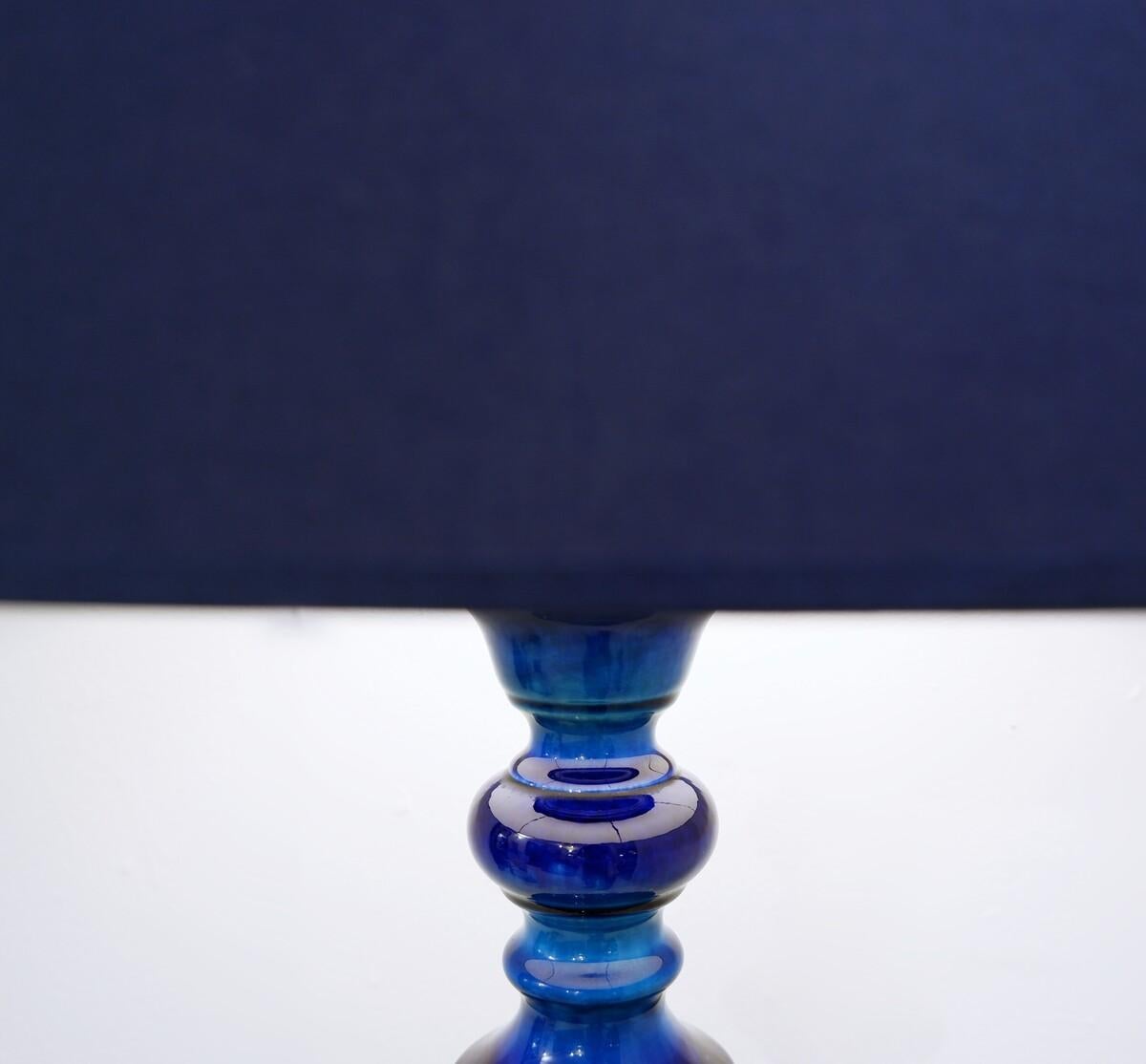 Late 20th Century Mid-Century Modern Blue Table/Floor Lamp, Ceramic, Germany, 1960s