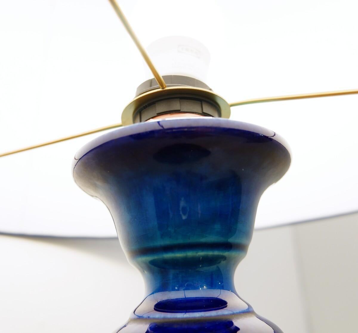 Mid-Century Modern Blue Table/Floor Lamp, Ceramic, Germany, 1960s 3
