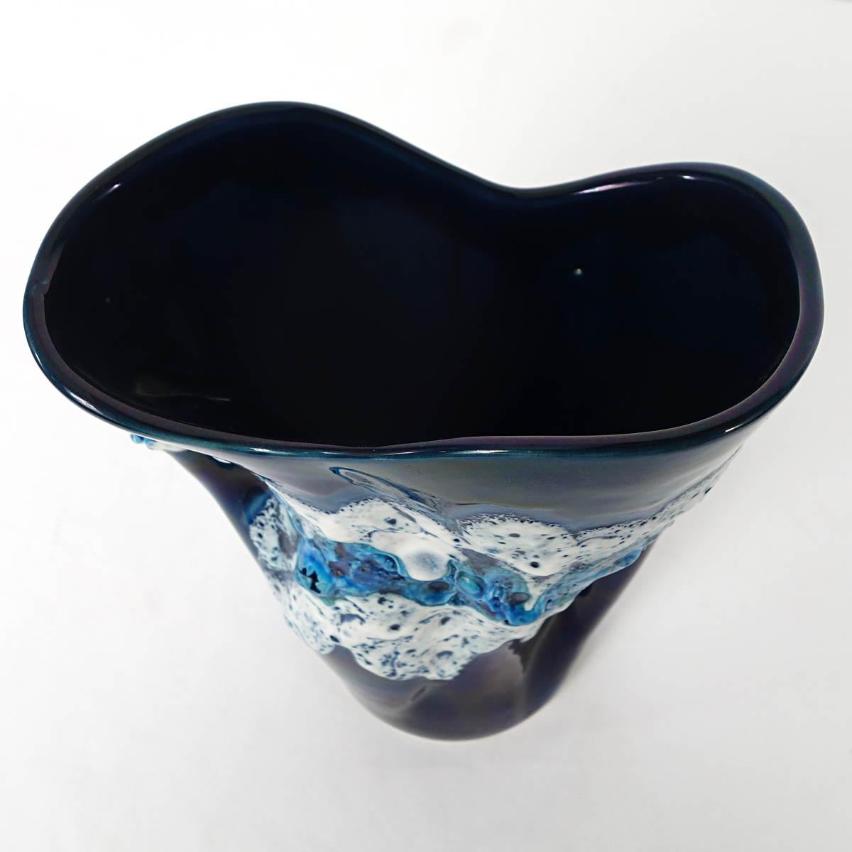 Mid-Century Modern Blue Vase by French Ceramics Specialist Vallauris 7