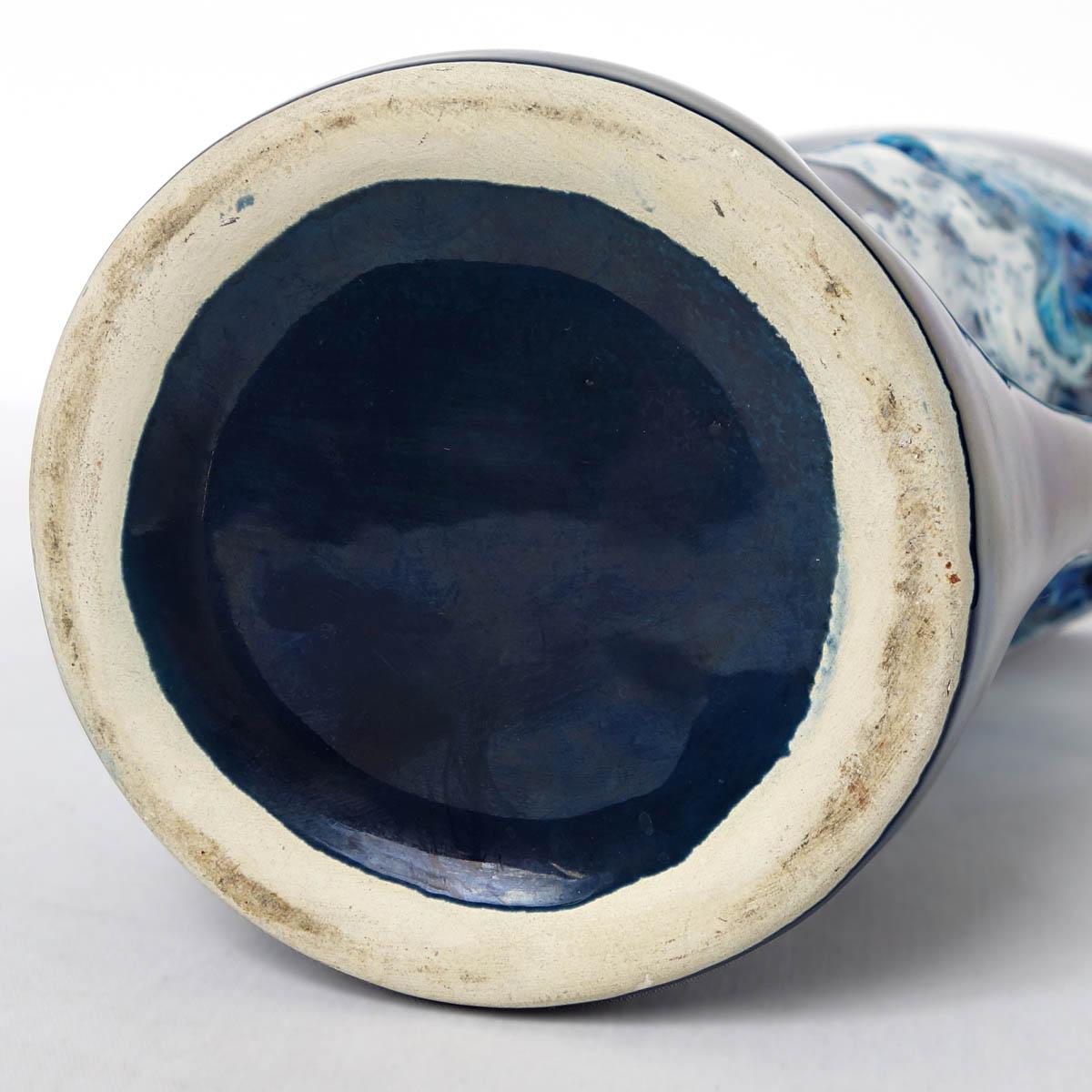 Mid-Century Modern Blue Vase by French Ceramics Specialist Vallauris 8