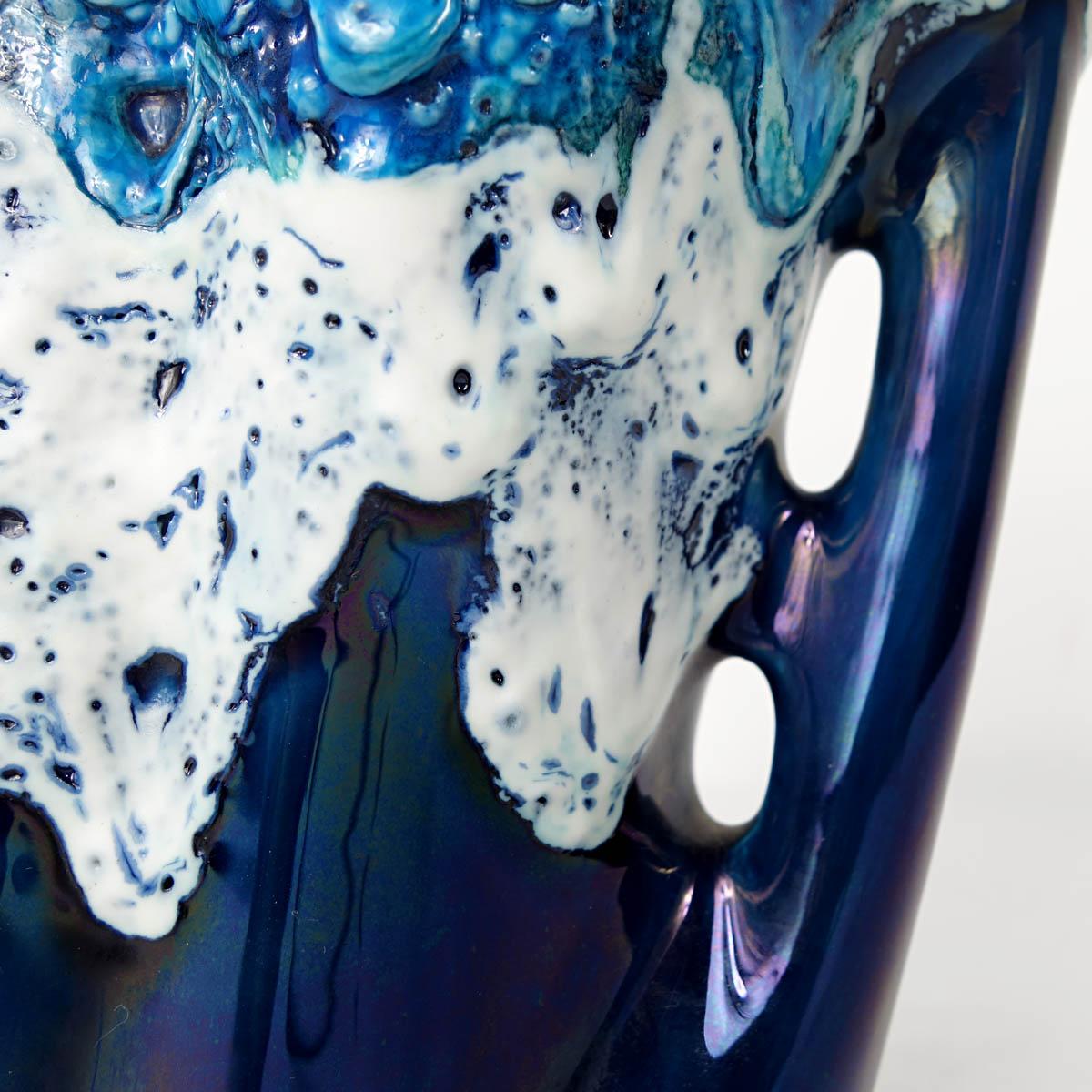 Mid-Century Modern Blue Vase by French Ceramics Specialist Vallauris 5