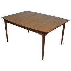 Mid-Century Modern Boat Shape Teak Extendable Dining Table Danish Style