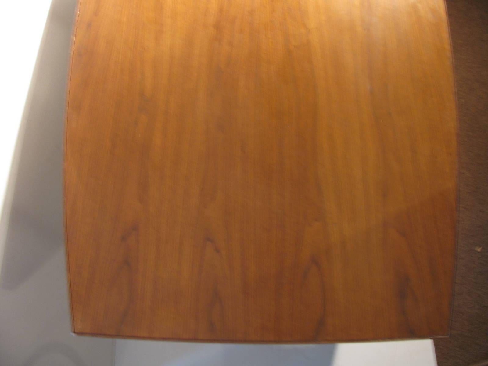 Mid-Century Modern Boat Shaped Black Walnut Dining Conference Table 5
