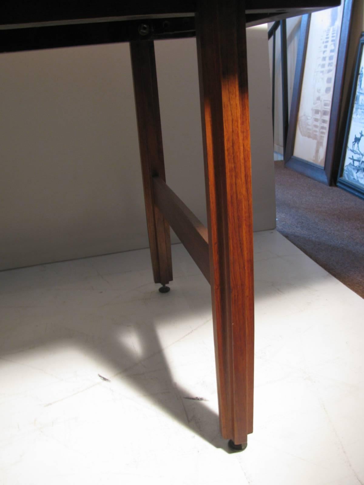 Mid-20th Century Mid-Century Modern Boat Shaped Black Walnut Dining Conference Table