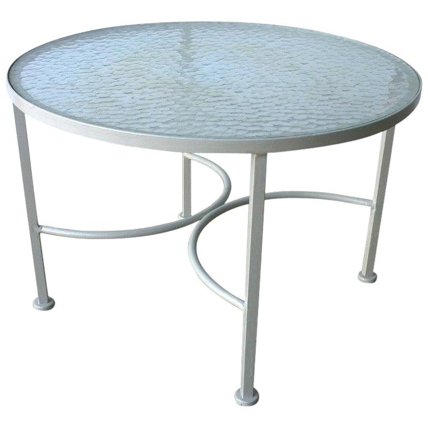 Mid Century Modern Bob Anderson Refinished Wrought Iron And Glass