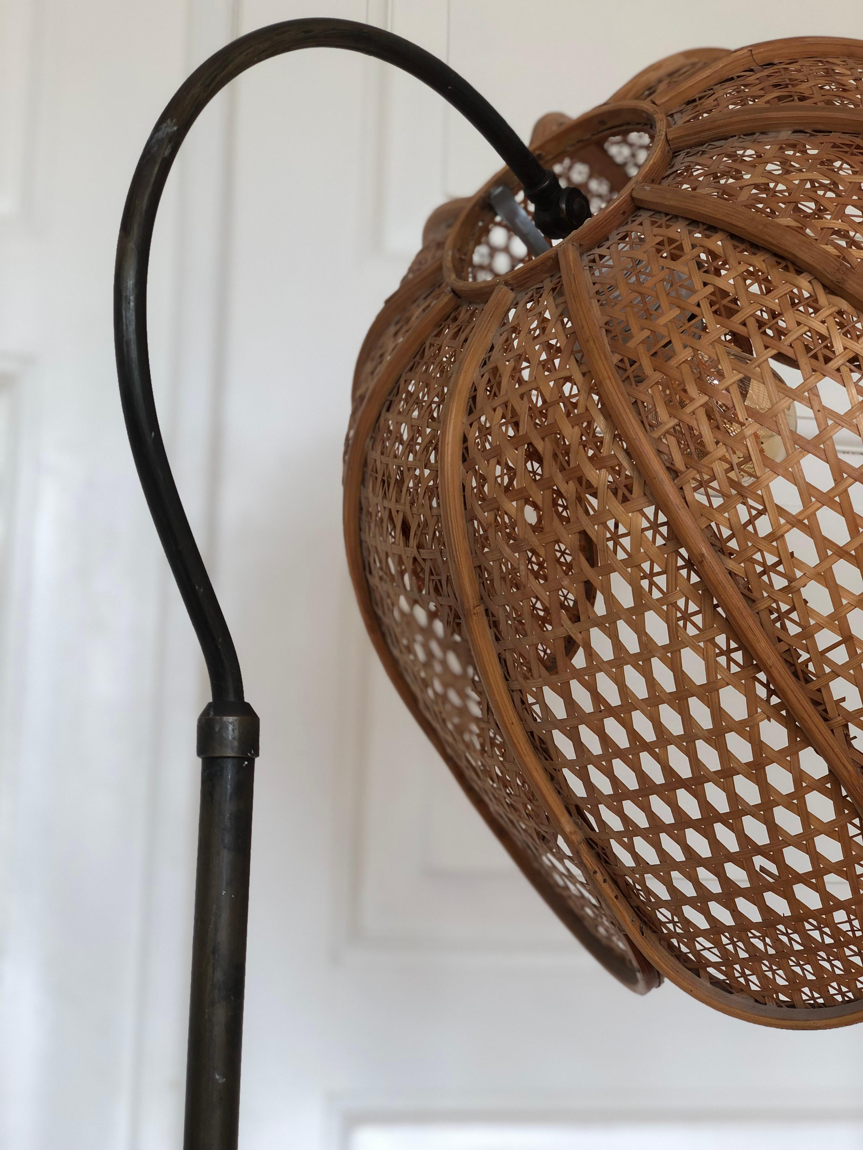 Mid Century Modern Boho Floor Lamp Denmark 1970s im Angebot 2