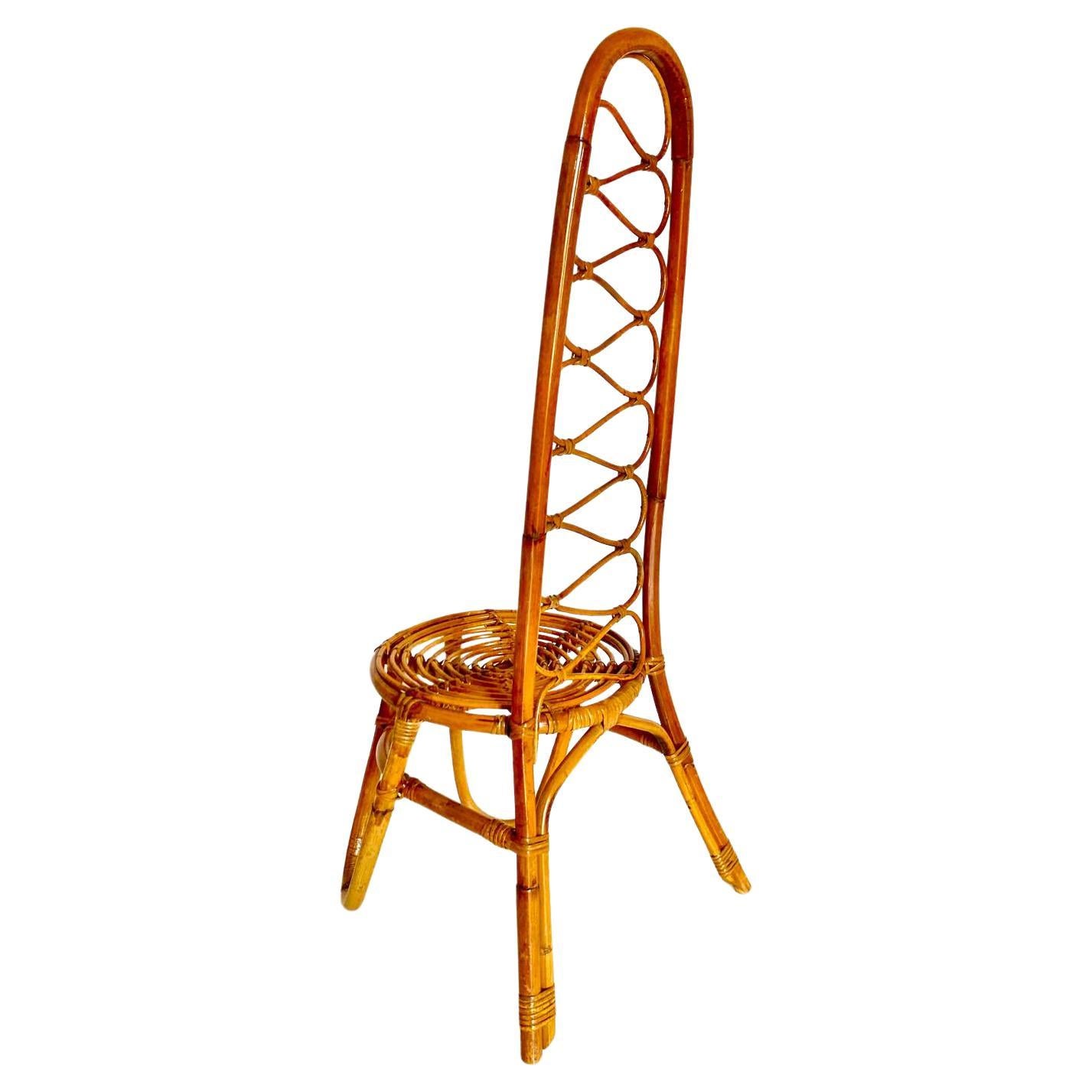 Chaises en bambou mi-siècle modernes, ensemble de deux, Italie en vente 3