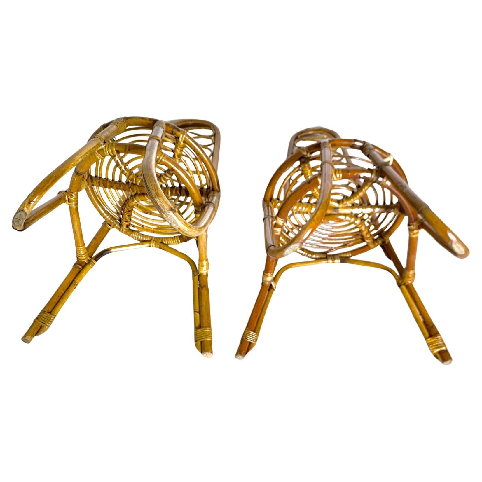 Chaises en bambou mi-siècle modernes, ensemble de deux, Italie en vente 6