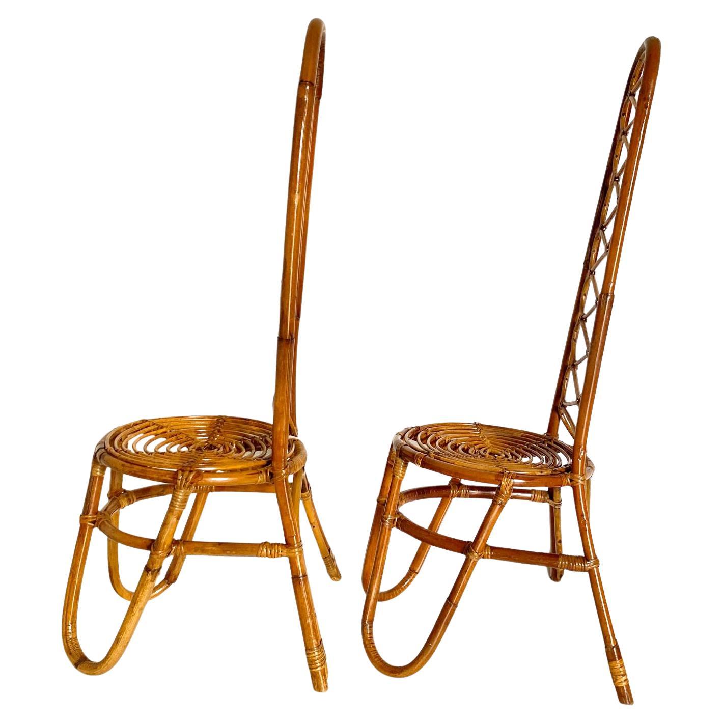 Chaises en bambou mi-siècle modernes, ensemble de deux, Italie Bon état - En vente à Ceglie Messapica, IT