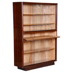Mid Century Modern Book Case, Made in Czechia, 1940s. Mahogany and Ash, Restored