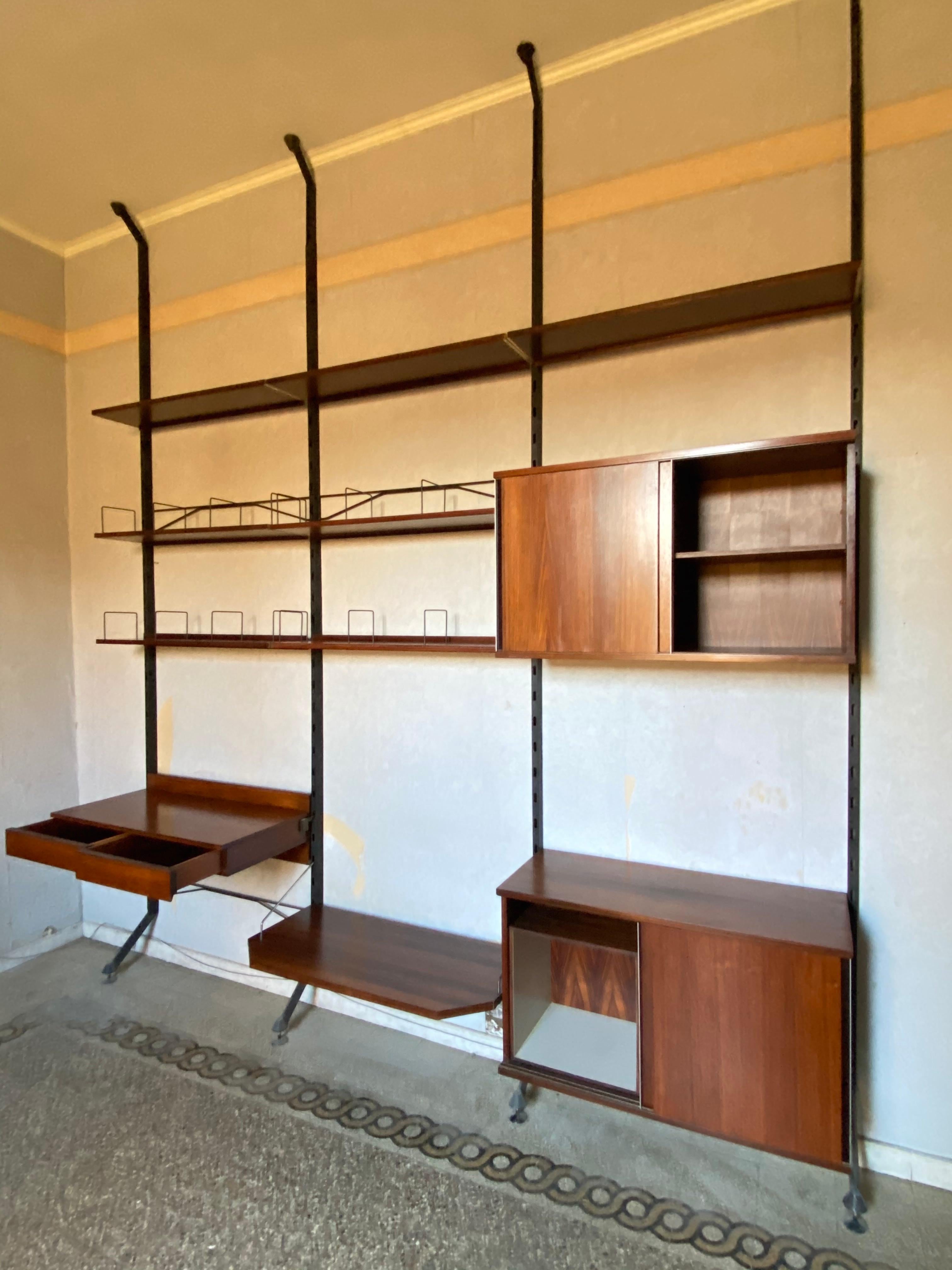 mid century modern horizontal bookcase