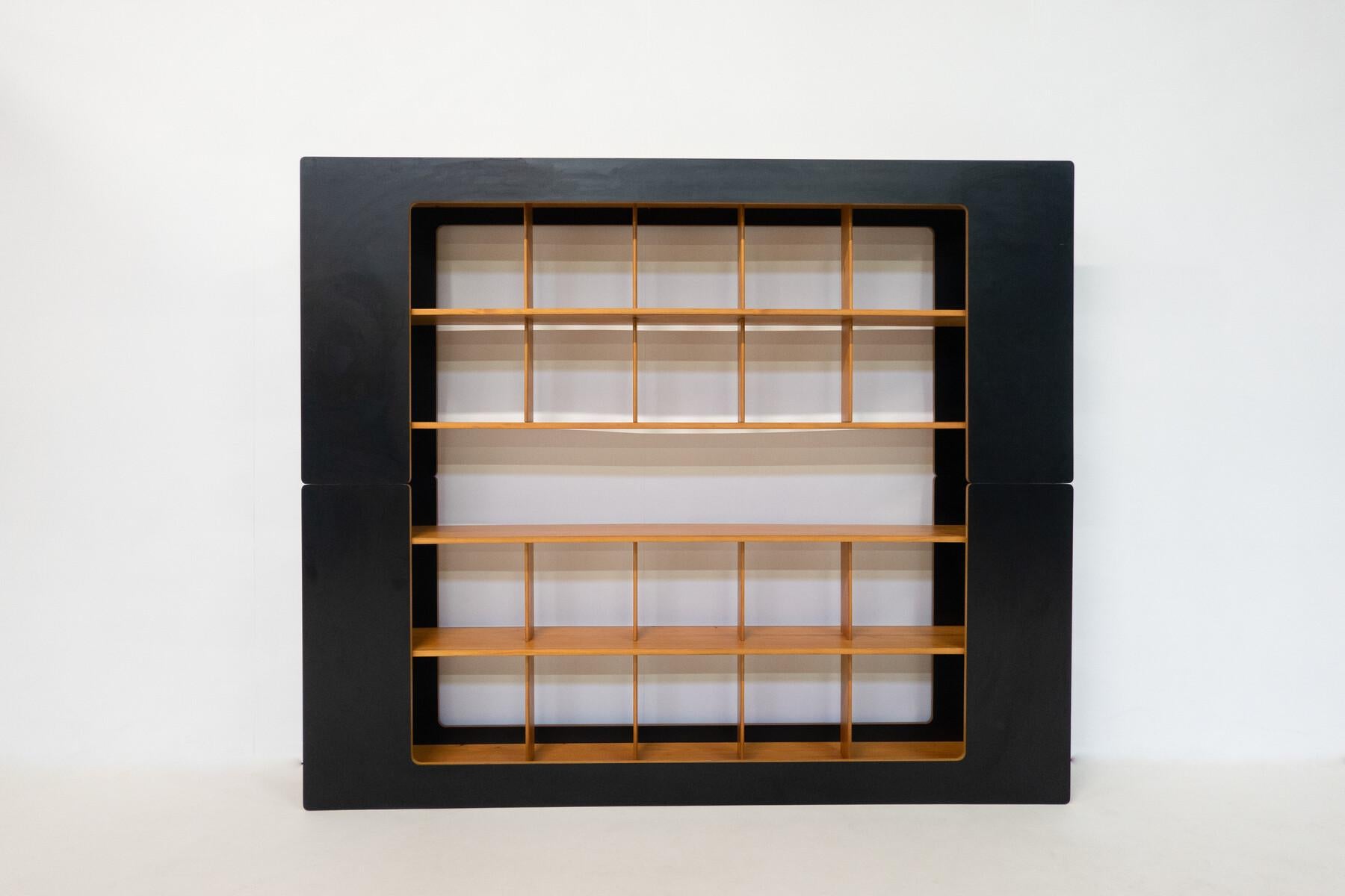 Late 20th Century Mid-Century Modern Bookcase by Robert Pam and Renato Toso, Stilwood, Italy, 1972 For Sale