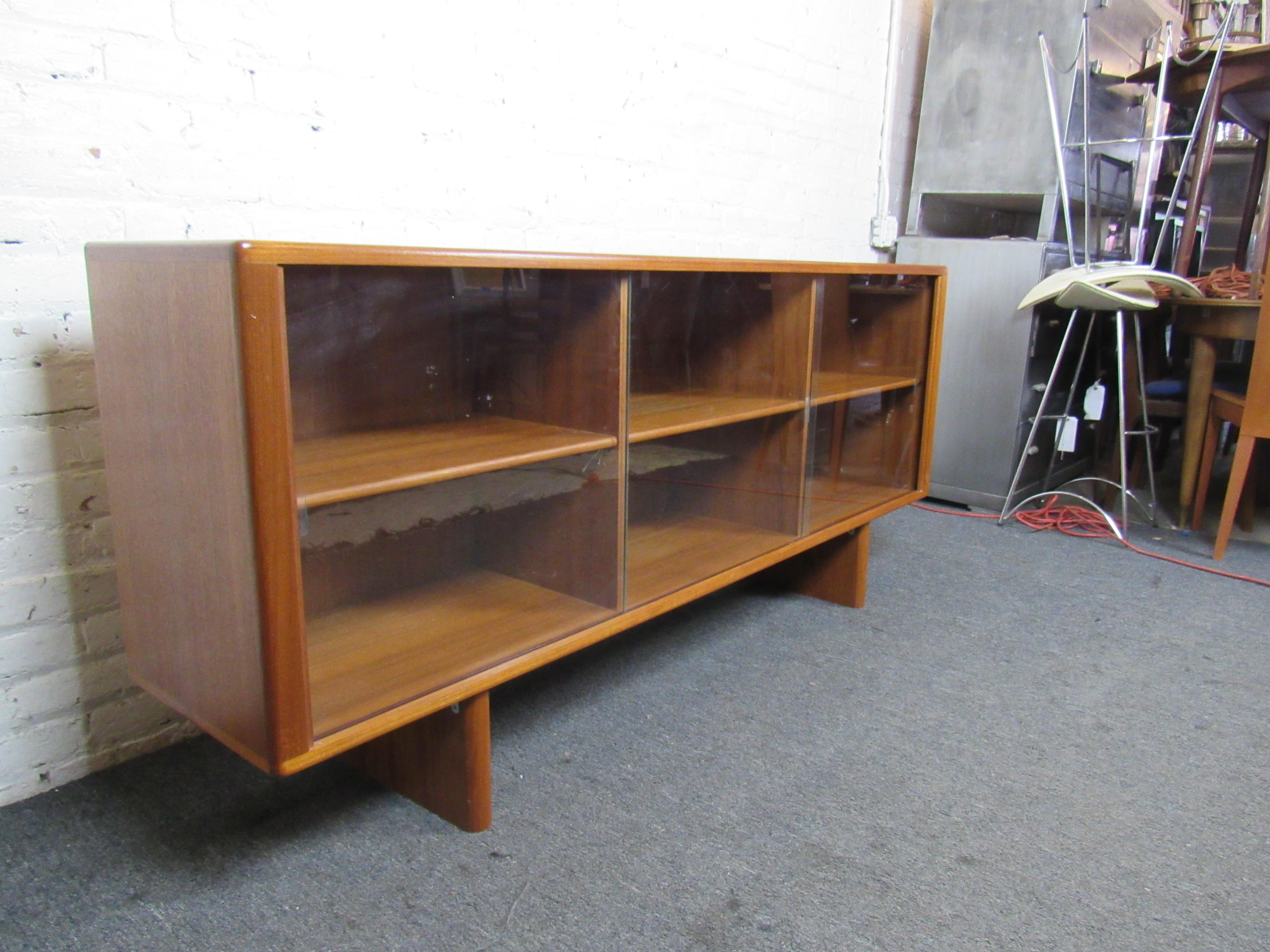 Glass Mid-Century Modern Bookcase Console