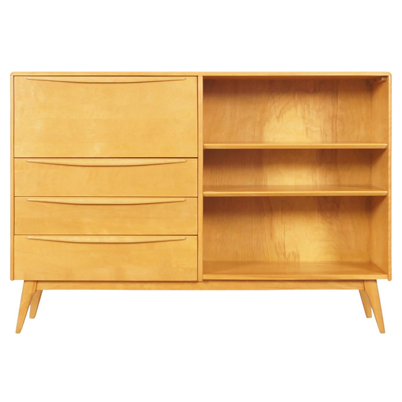 KingSize MidCentury Modern Headboard with Bookcase For Sale at 1stDibs