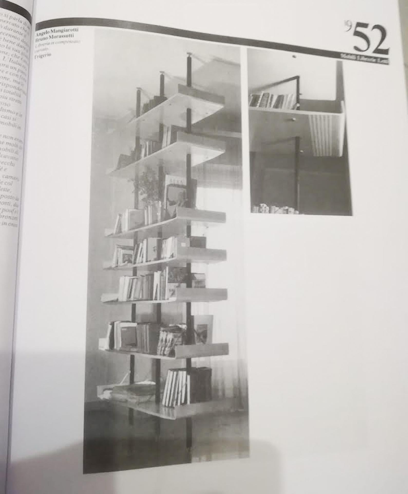 Modernes Bücherregal aus der Mitte des Jahrhunderts von Angelo Mangiarotti und Bruno Morassutti, Italien (Holz) im Angebot