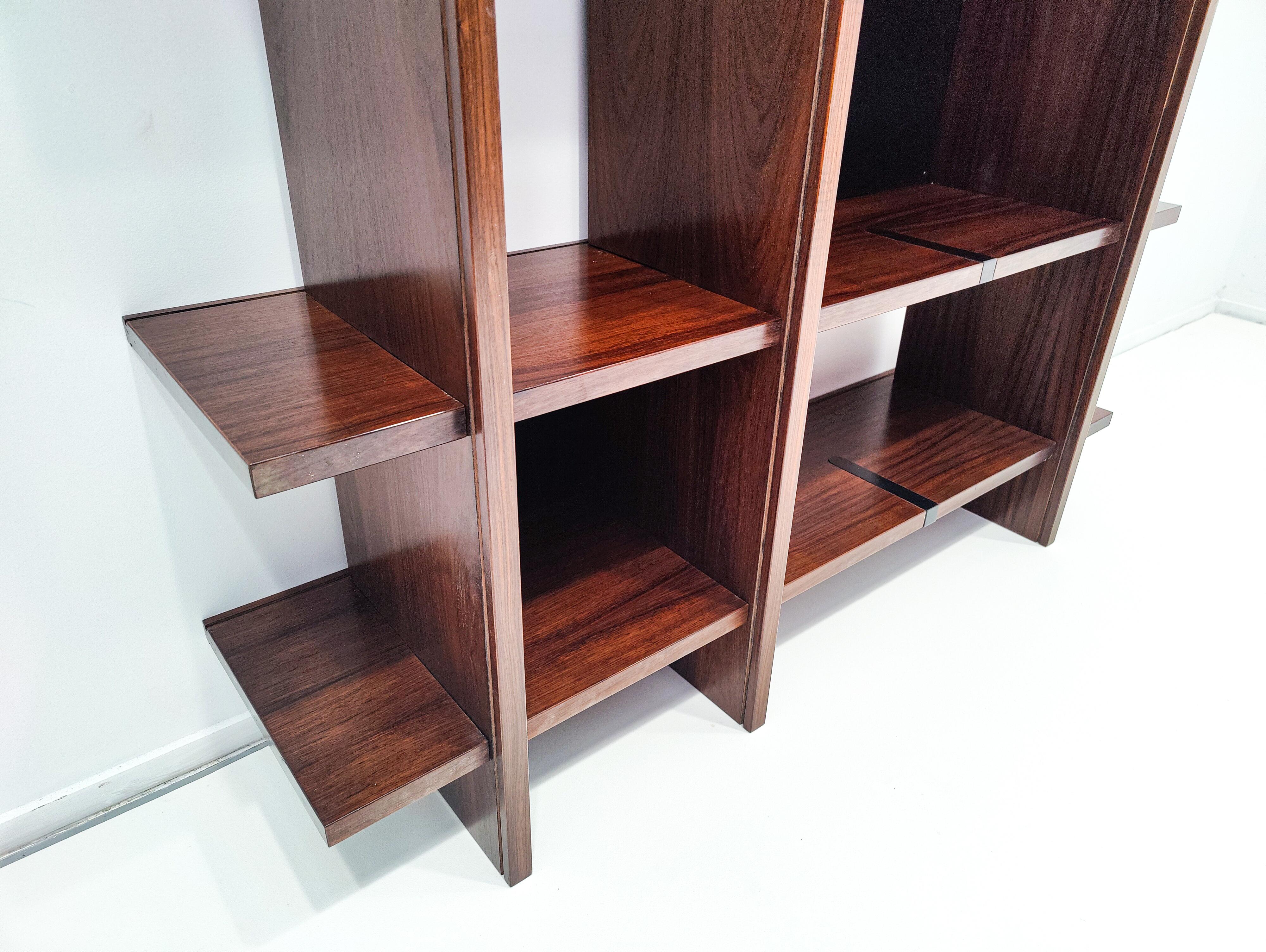 Wood Mid-Century Modern Bookshelf by Eugenio Gerli for Tecno Milano, Italy, 1960s