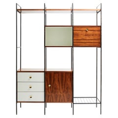 Mid-Century Modern Bookshelf in Hardwood, Brass & Steel Geraldo de Barros Brazil