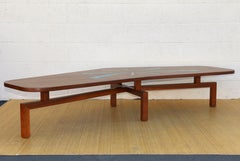 Mid-Century Modern Boomerang Shape Coffee Table With Mosaic Top, Circa 1960s