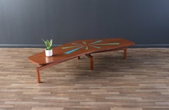 Mid-Century Modern Boomerang Shape Coffee Table with Mosaic Top