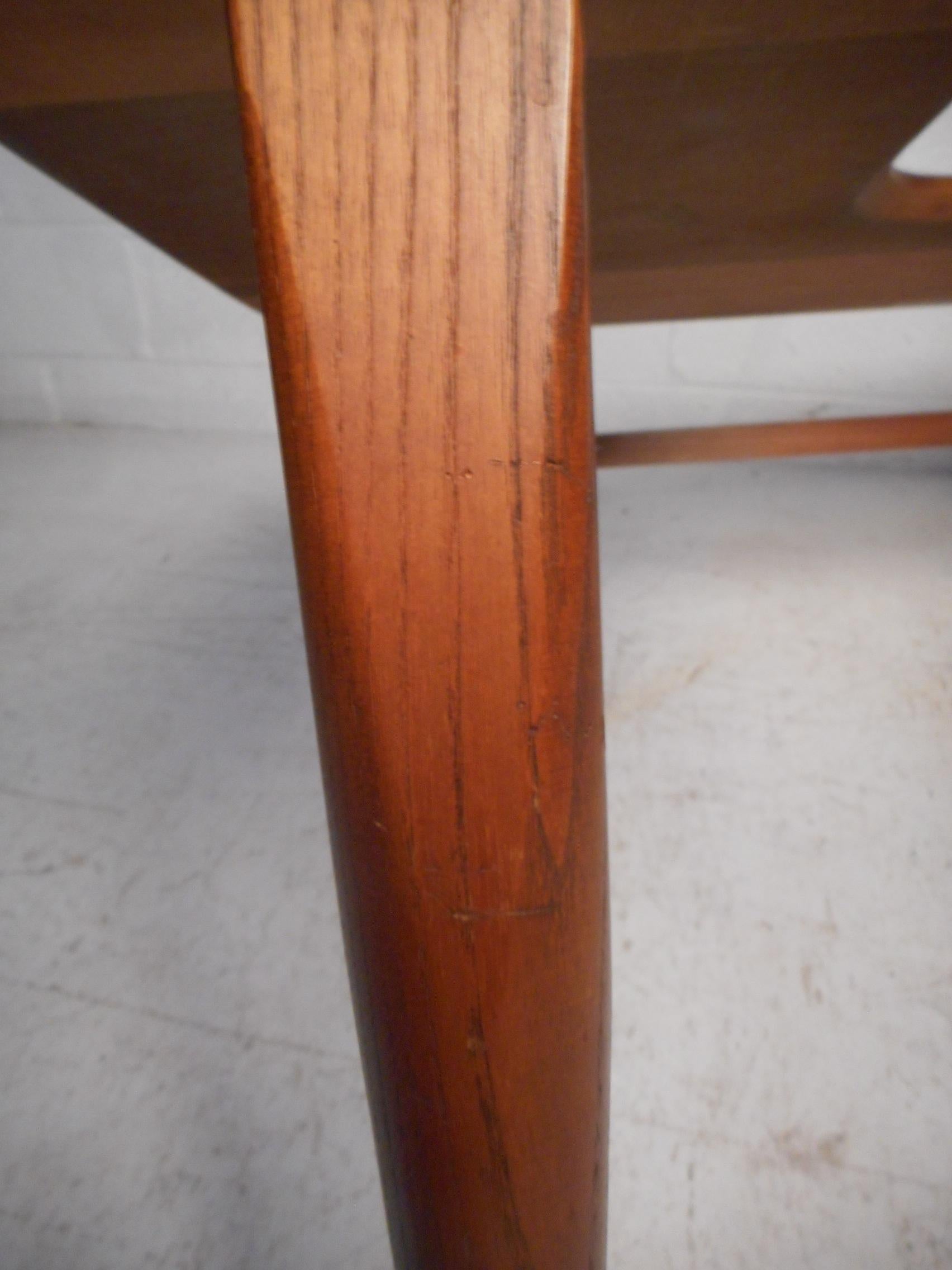 Walnut Mid-Century Modern Boomerang Table For Sale