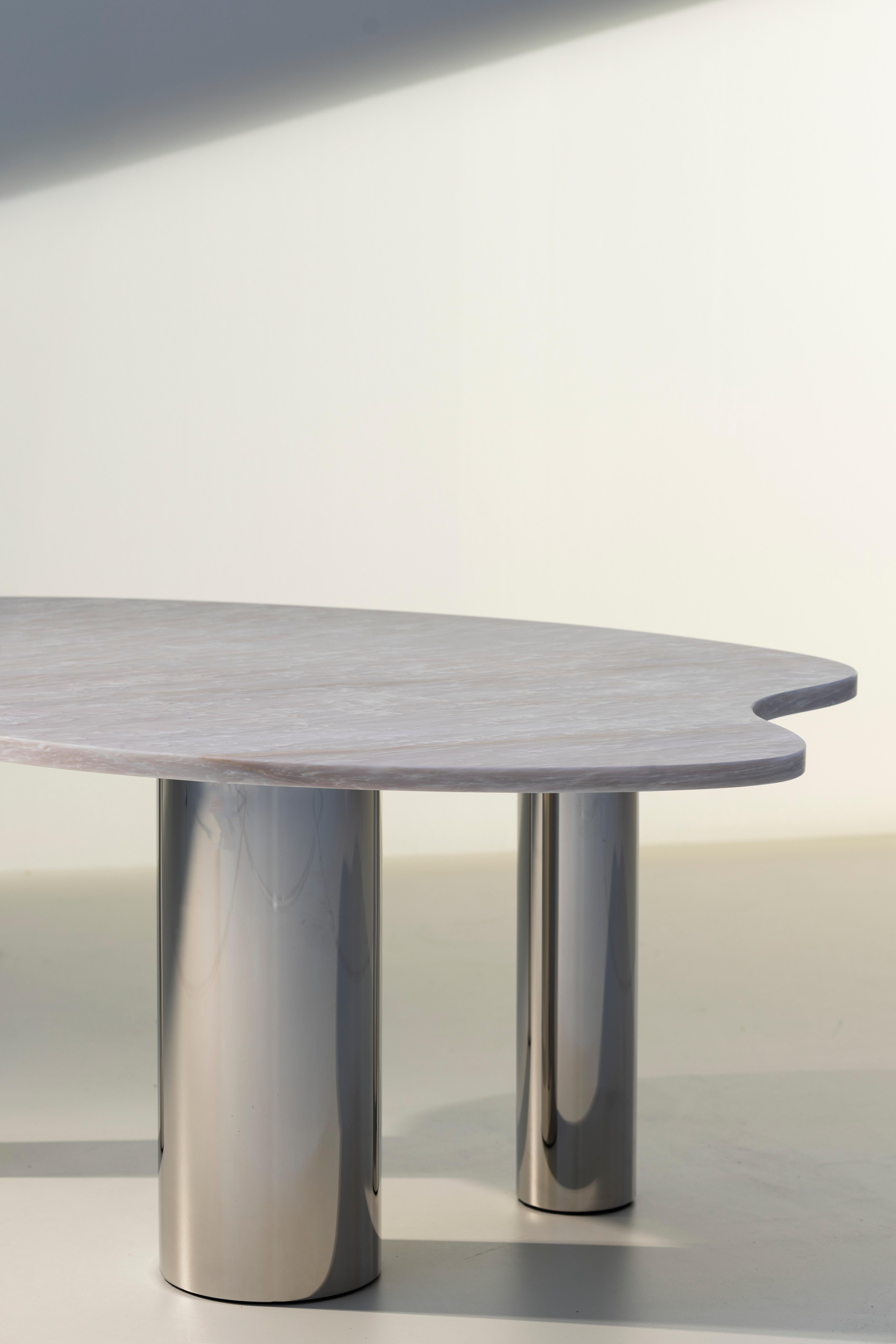Mid-Century Modern Table basse Bordeira, inoxydable, fabriquée à la main par Greenapple, mi-siècle moderne en vente