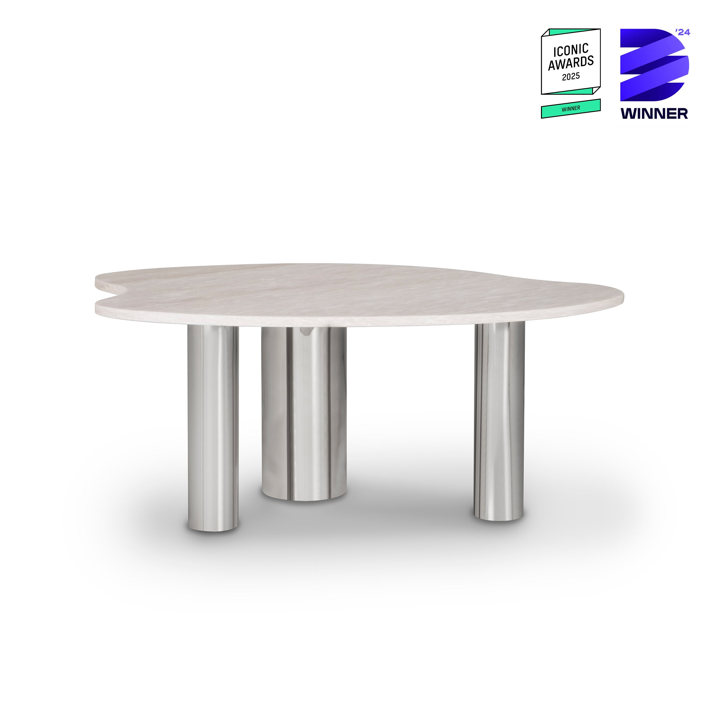 Bordeira-Couchtisch, Edelstahl, Mid-Century Modern, handgefertigt von Greenapple