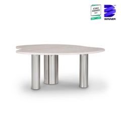 Bordeira-Couchtisch, Edelstahl, Mid-Century Modern, handgefertigt von Greenapple