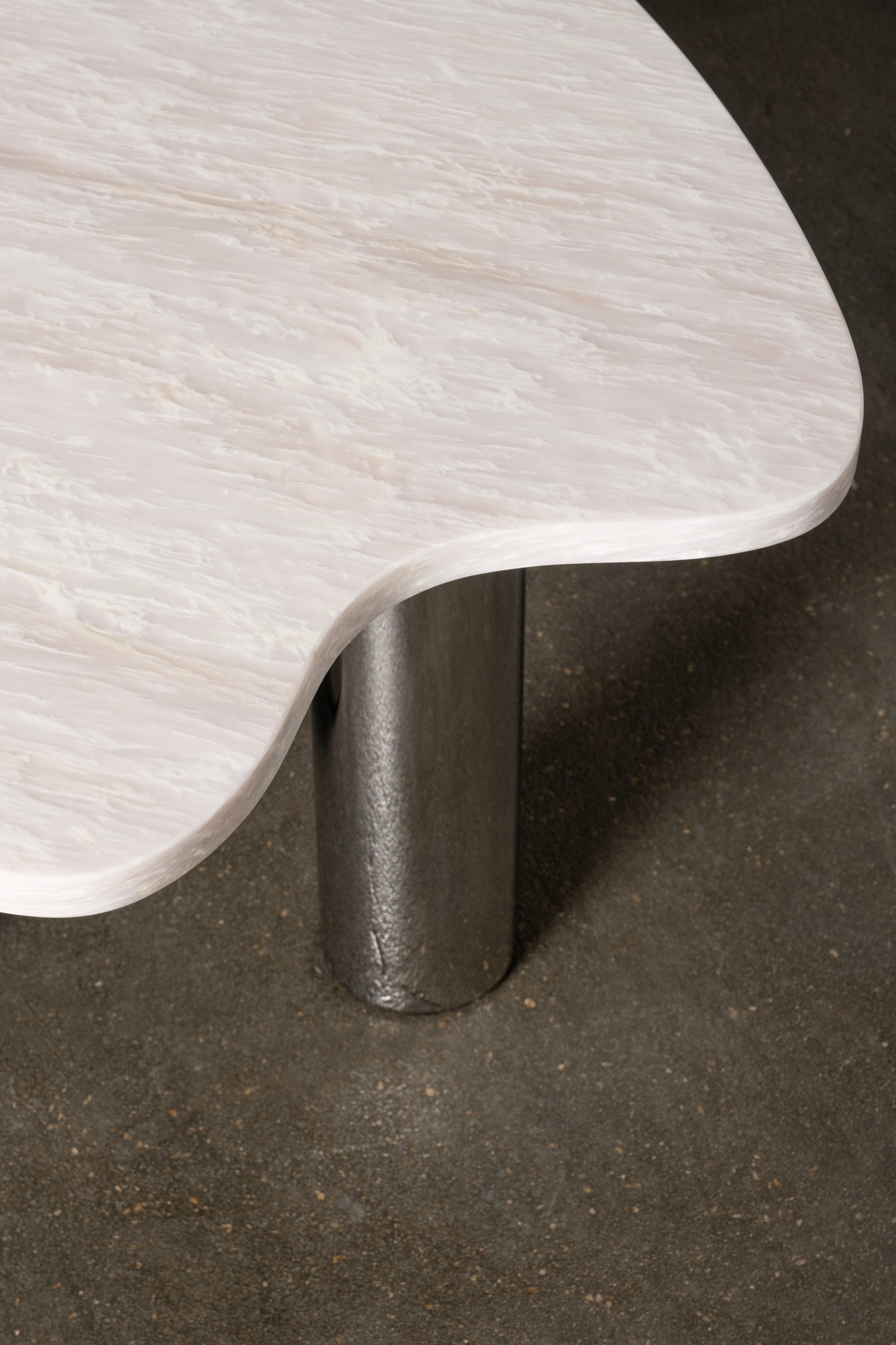 XXIe siècle et contemporain Table basse Bordeira, inoxydable, fabriquée à la main par Greenapple, mi-siècle moderne en vente