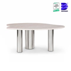 Mid-Century Modern Bordeira Marble Coffee Table, Handmade by Greenapple
