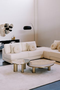 Mid-Century Style Bordeira Nesting Coffee Table, Onyx Brass, by Greenapple