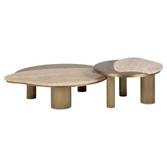 Tavolini Bordeira, Onyx Miel, Ottone, Greenapple, metà del secolo scorso
