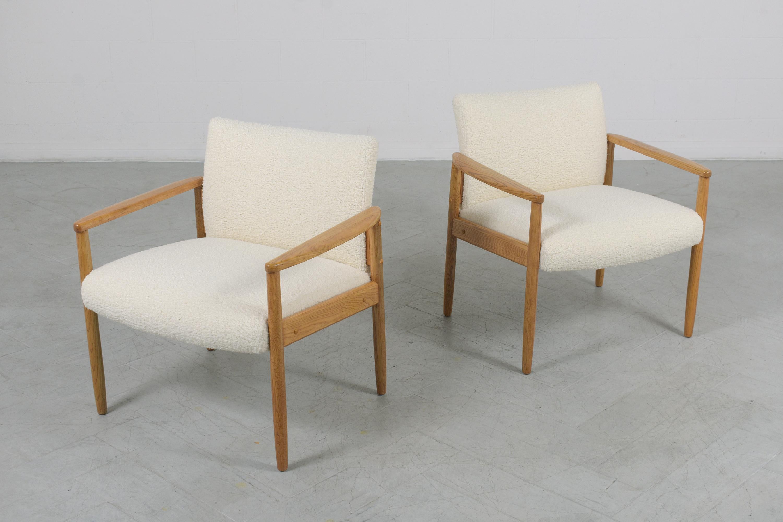 American Mid-Century Modern Boucle Dining Chairs
