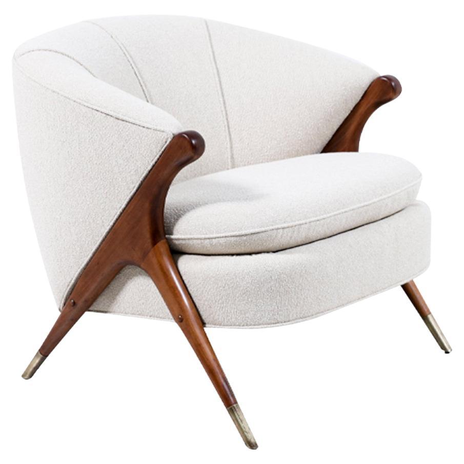 Mid-Century Modern Boucle Lounge Chair by Karpen Of California