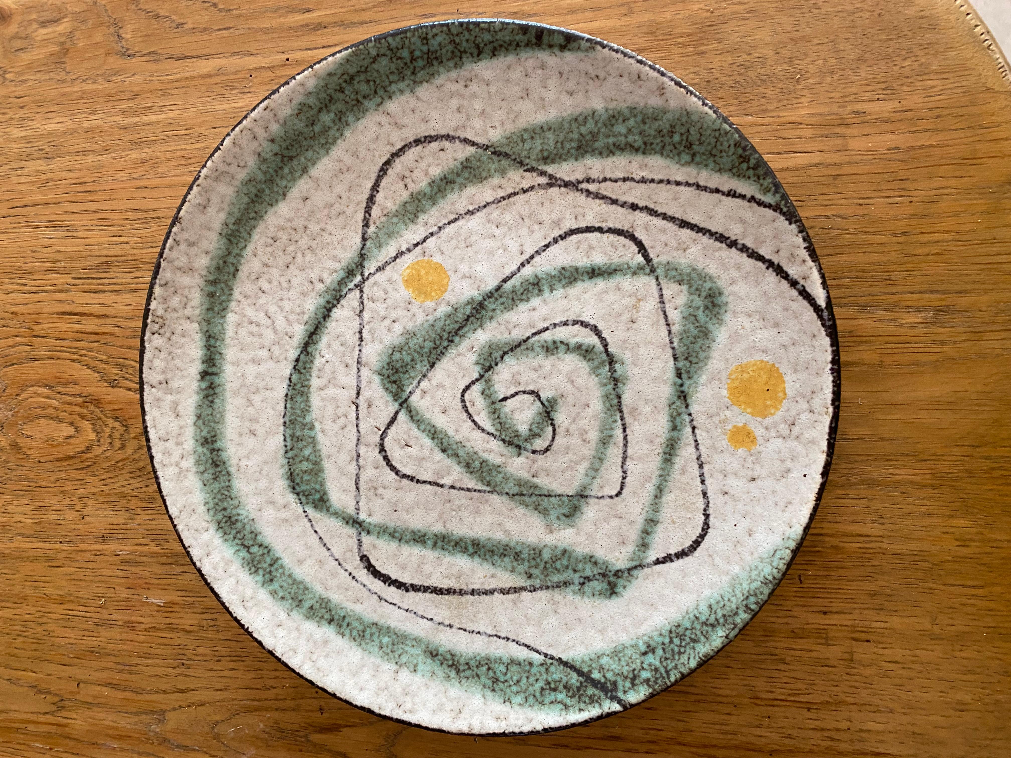 Beautiful plate from Ruscha Keramik. Pattern: Domino.