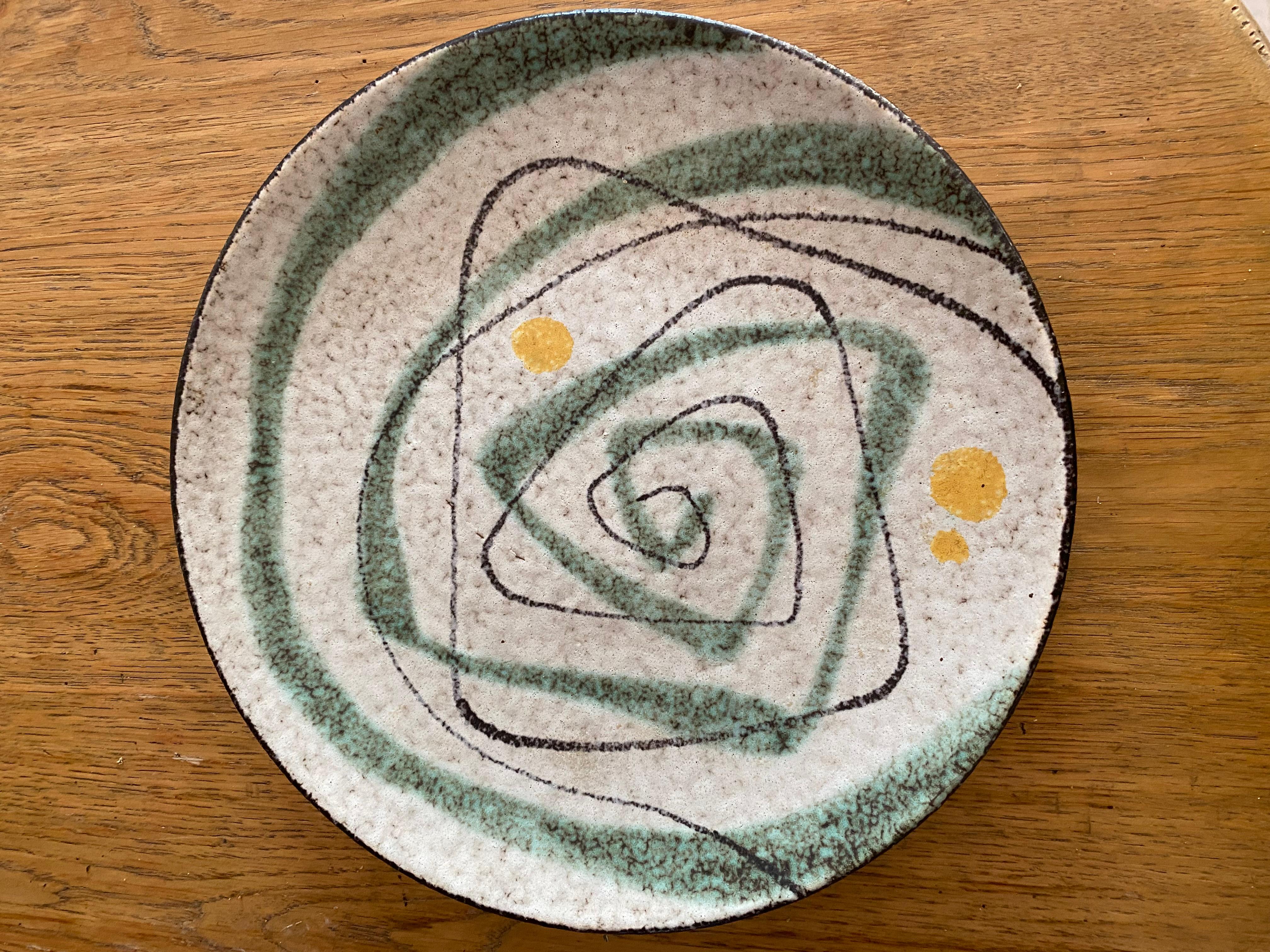 German Mid-Century Modern Bowl or Plate by Ruscha Keramik For Sale
