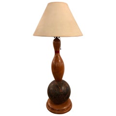 Vintage Mid-Century Modern Bowling Ball and Pin Mid-Century Modern Table Lamp