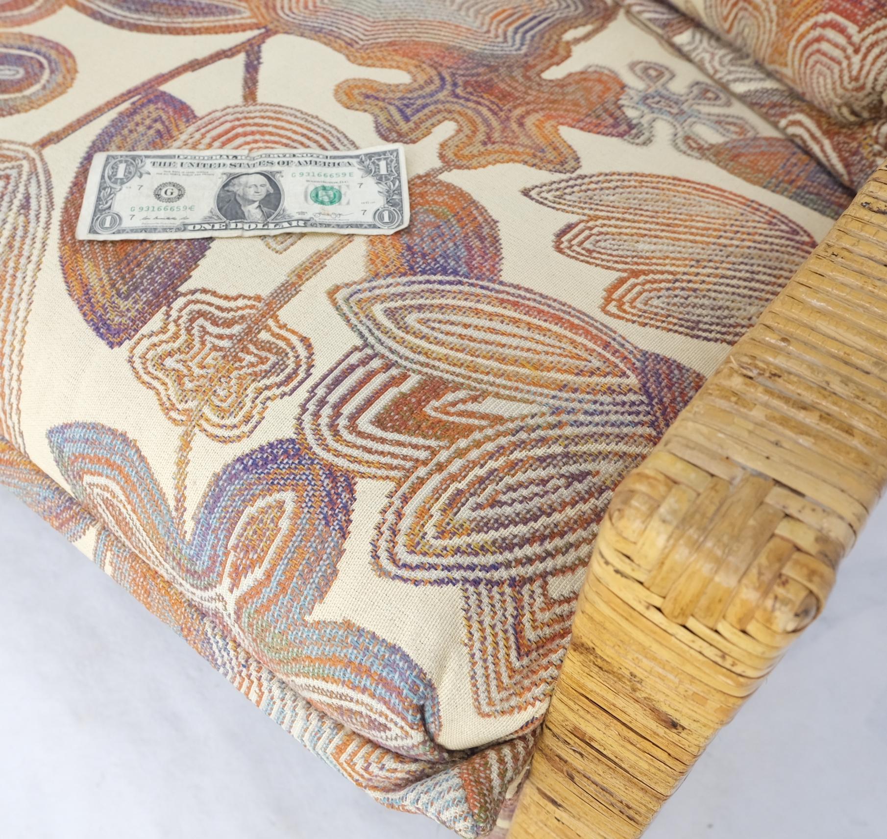 20th Century Mid-Century Modern Box Shape Rattan Cane Bamboo Loveseat Sofa Settee Mint! For Sale