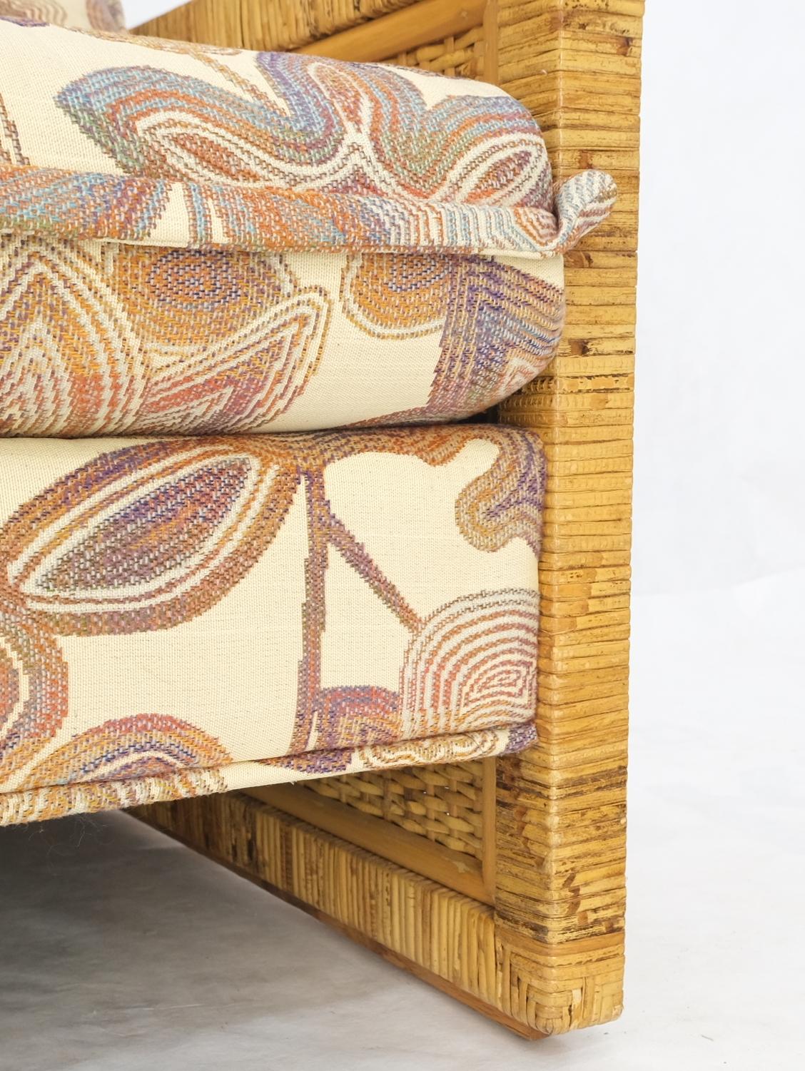 Settee de canapé en forme de boîte en rotin et bambou, de style moderne du milieu du siècle dernier, Mint! en vente 1