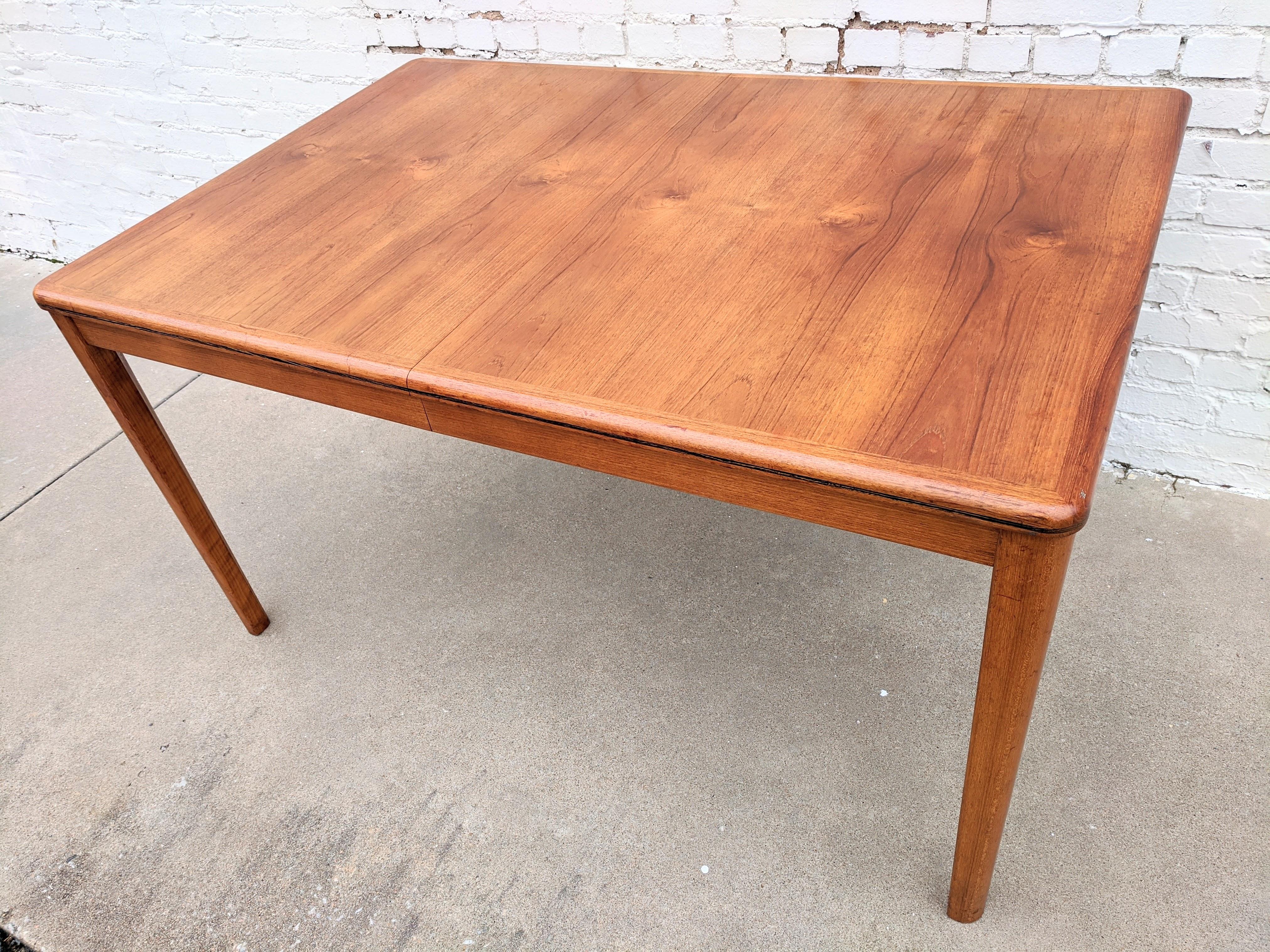 20th Century Mid Century Modern Bramin Teak Dining Table and Four Chairs For Sale