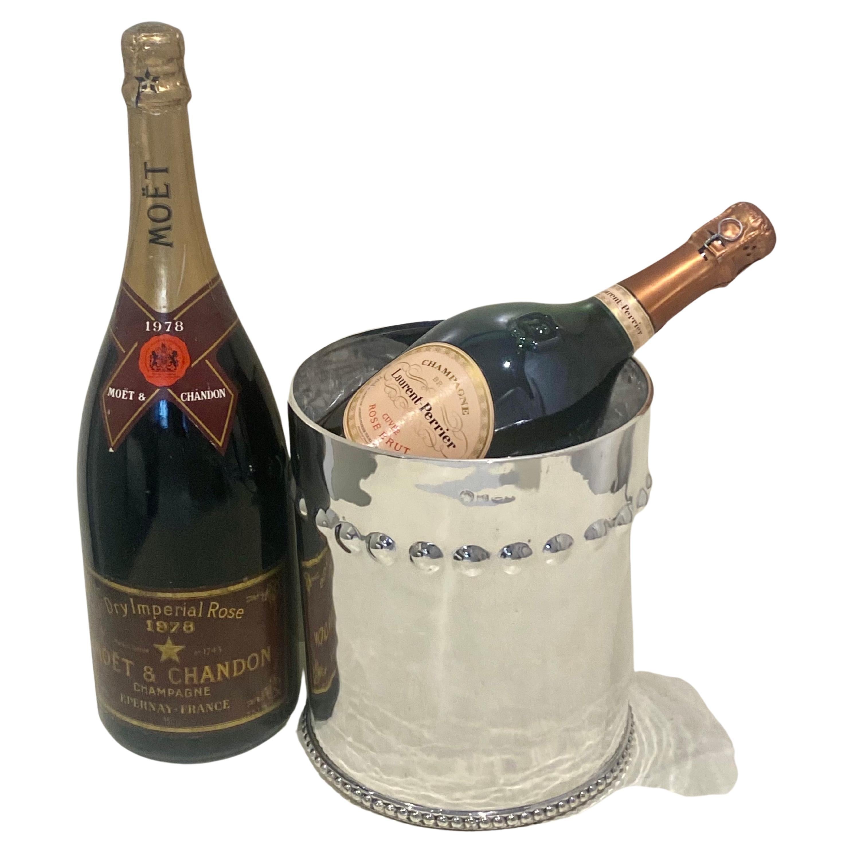 Seau à glace à champagne Brandimarte 800 en argent massif moderne du milieu du siècle des années 1960 en vente 5