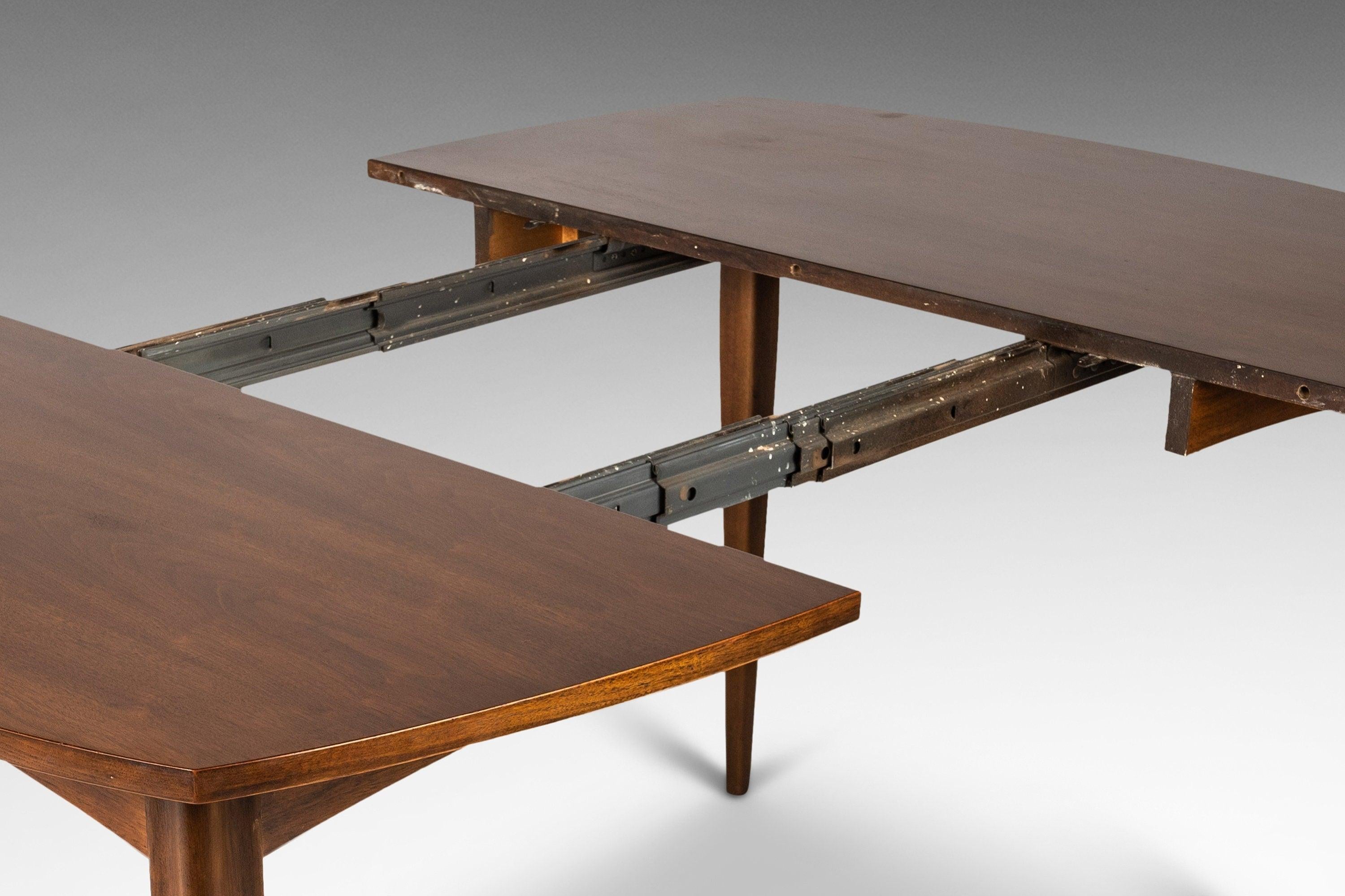 Mid-Century Modern Brasilia Extension Dining Table in Walnut by Broyhill, USA 1