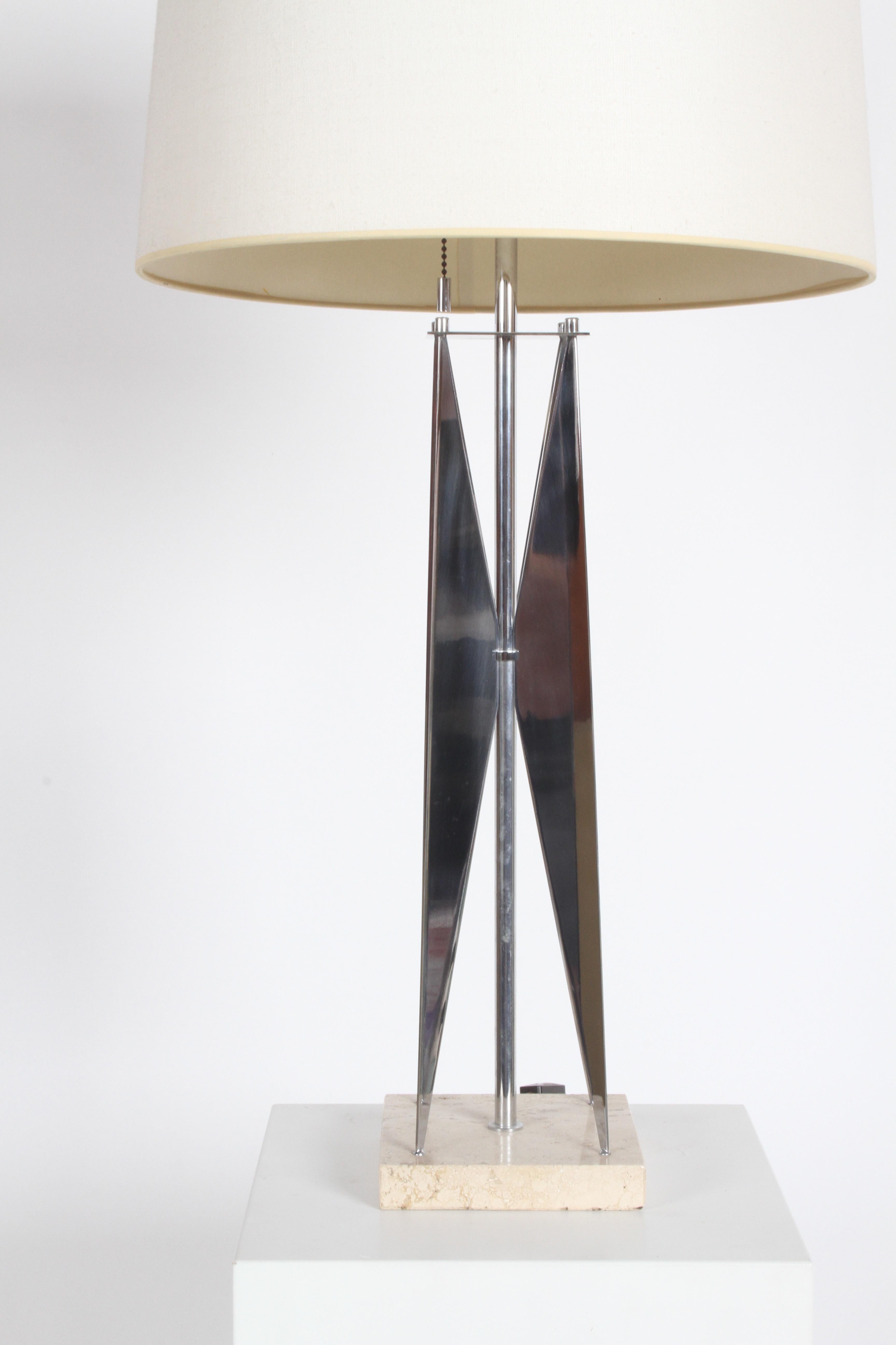 Chrome Mid-Century Modern Brasilia Style Architects Lamp For Sale