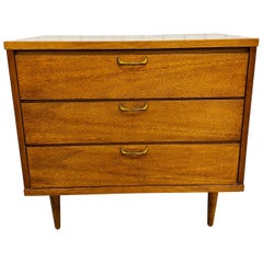 Mid-Century Modern Brasilia Style Walnut Bachelor Chest