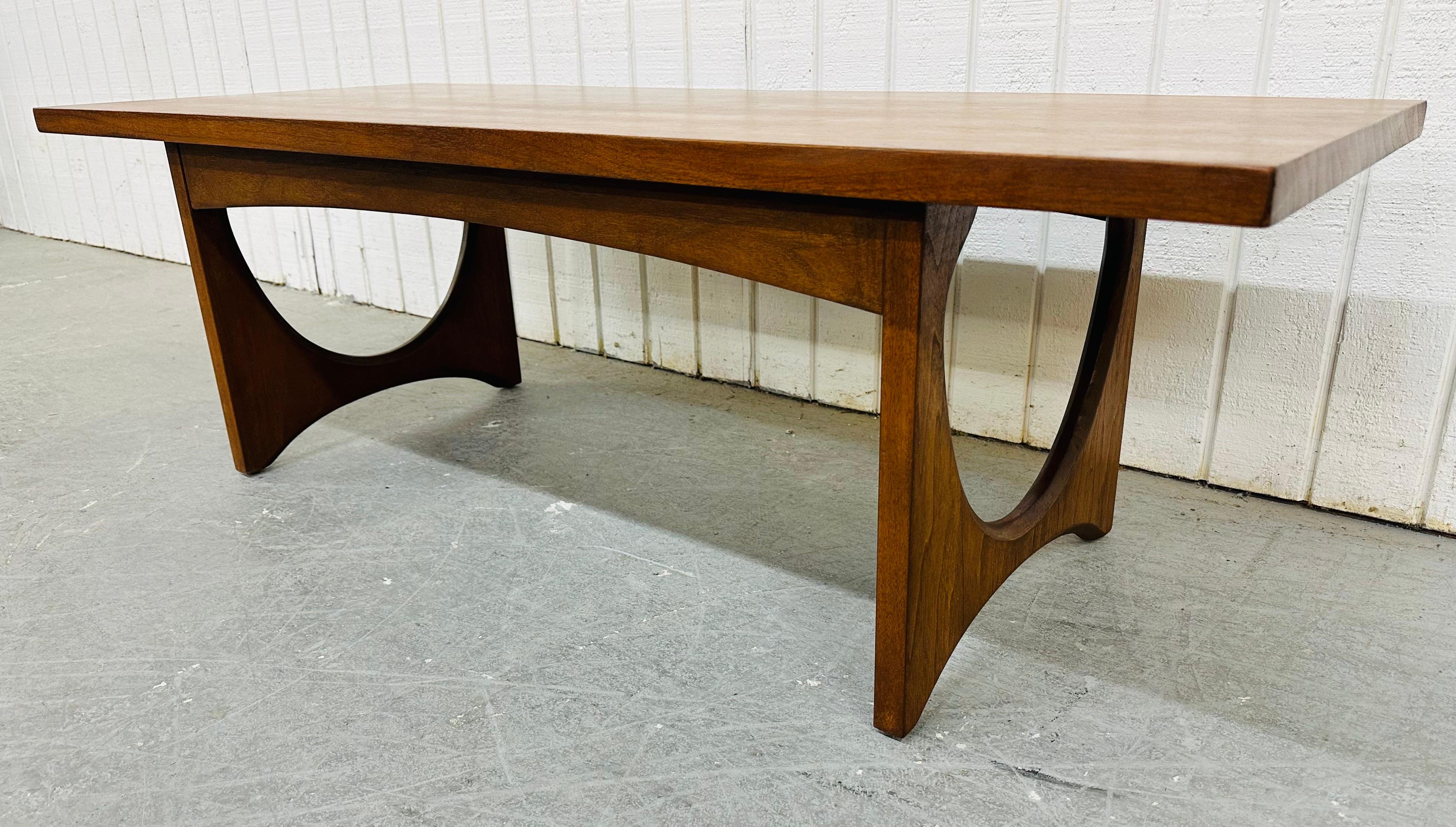 Wood Mid-Century Modern Brasilia Style Walnut Coffee Table