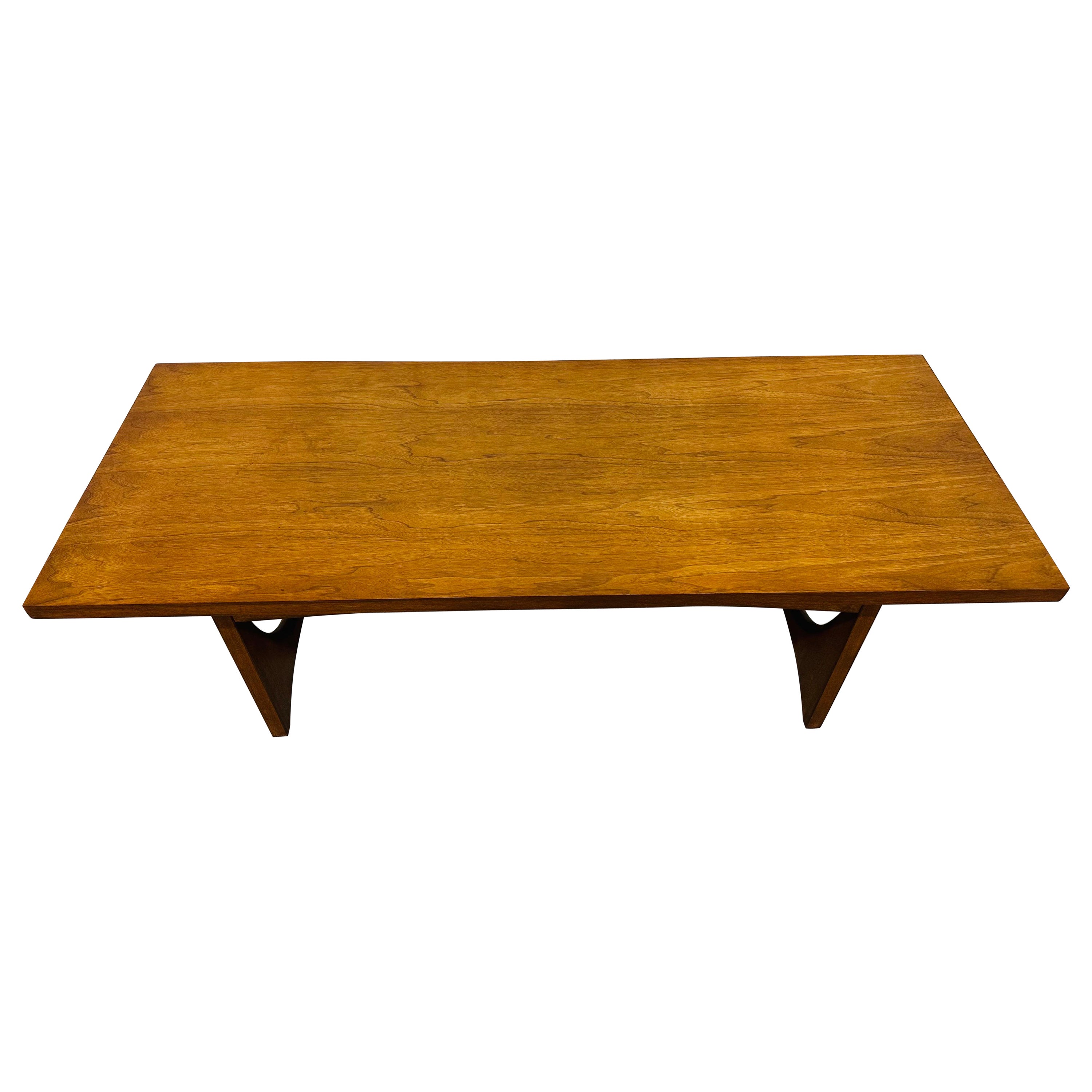 Mid-Century Modern Brasilia Style Walnut Coffee Table