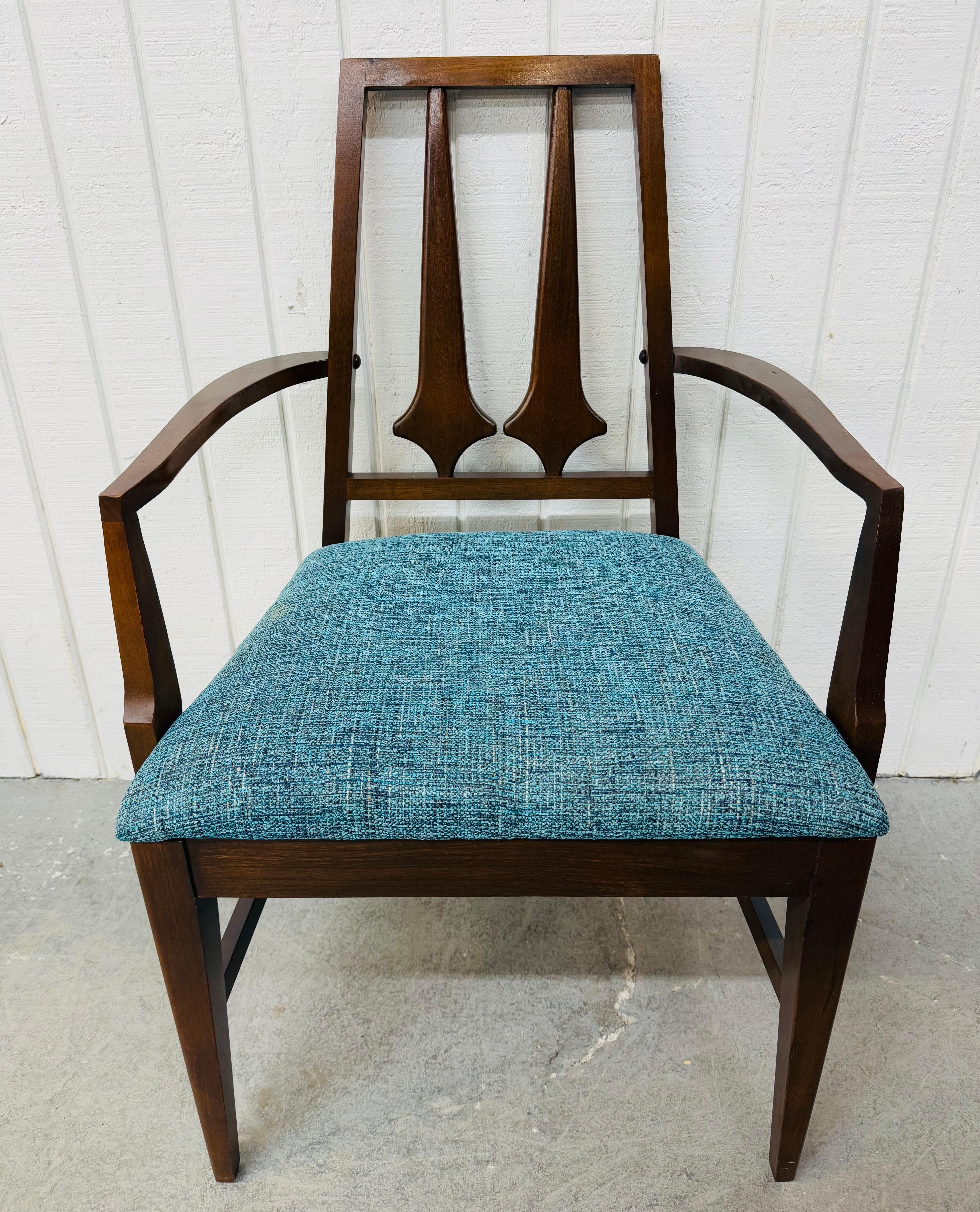 Mid-Century Modern Brasilia Style Walnut Dining Chairs - Set of 6 In Good Condition In Clarksboro, NJ