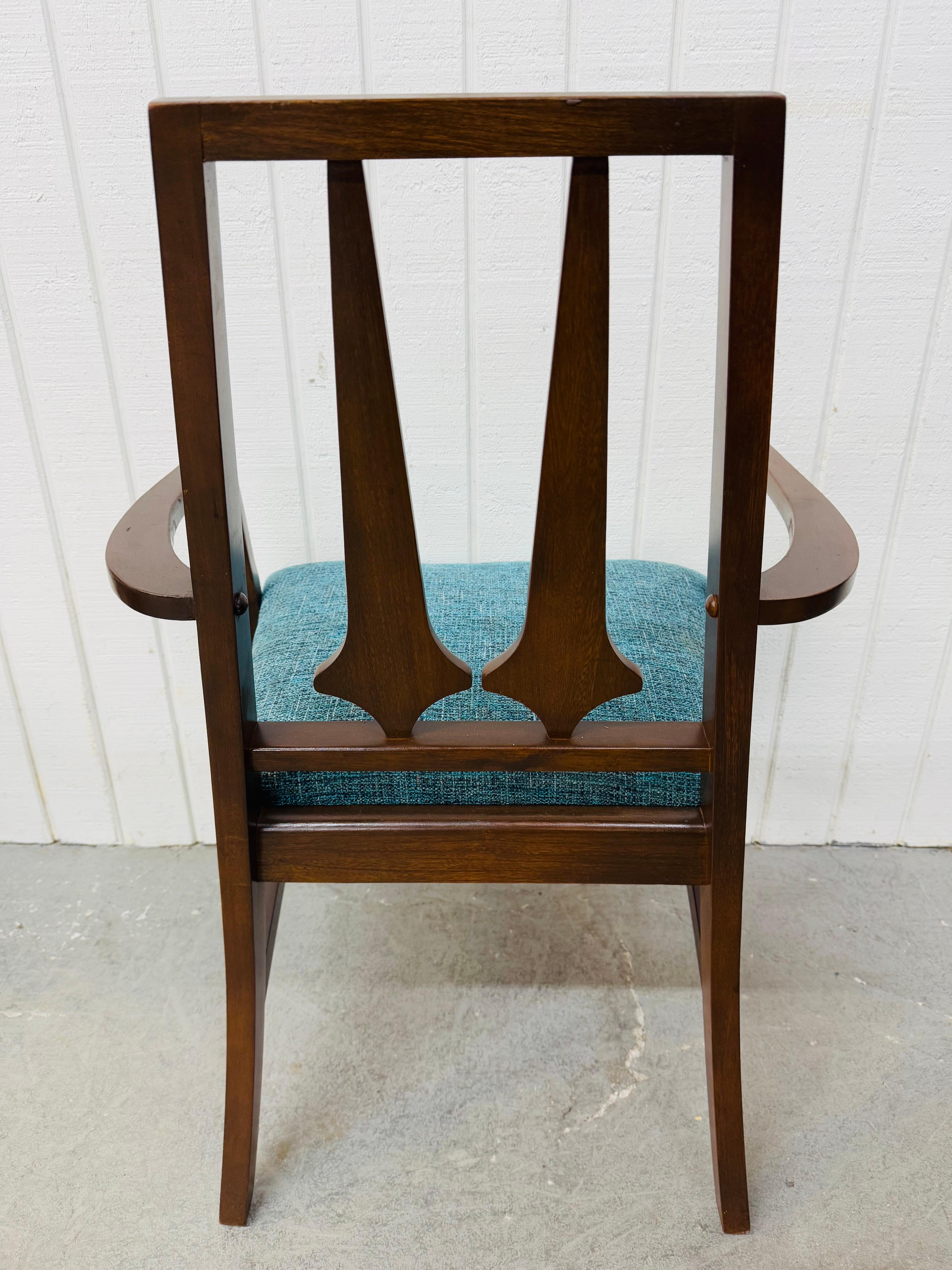 Upholstery Mid-Century Modern Brasilia Style Walnut Dining Chairs - Set of 6