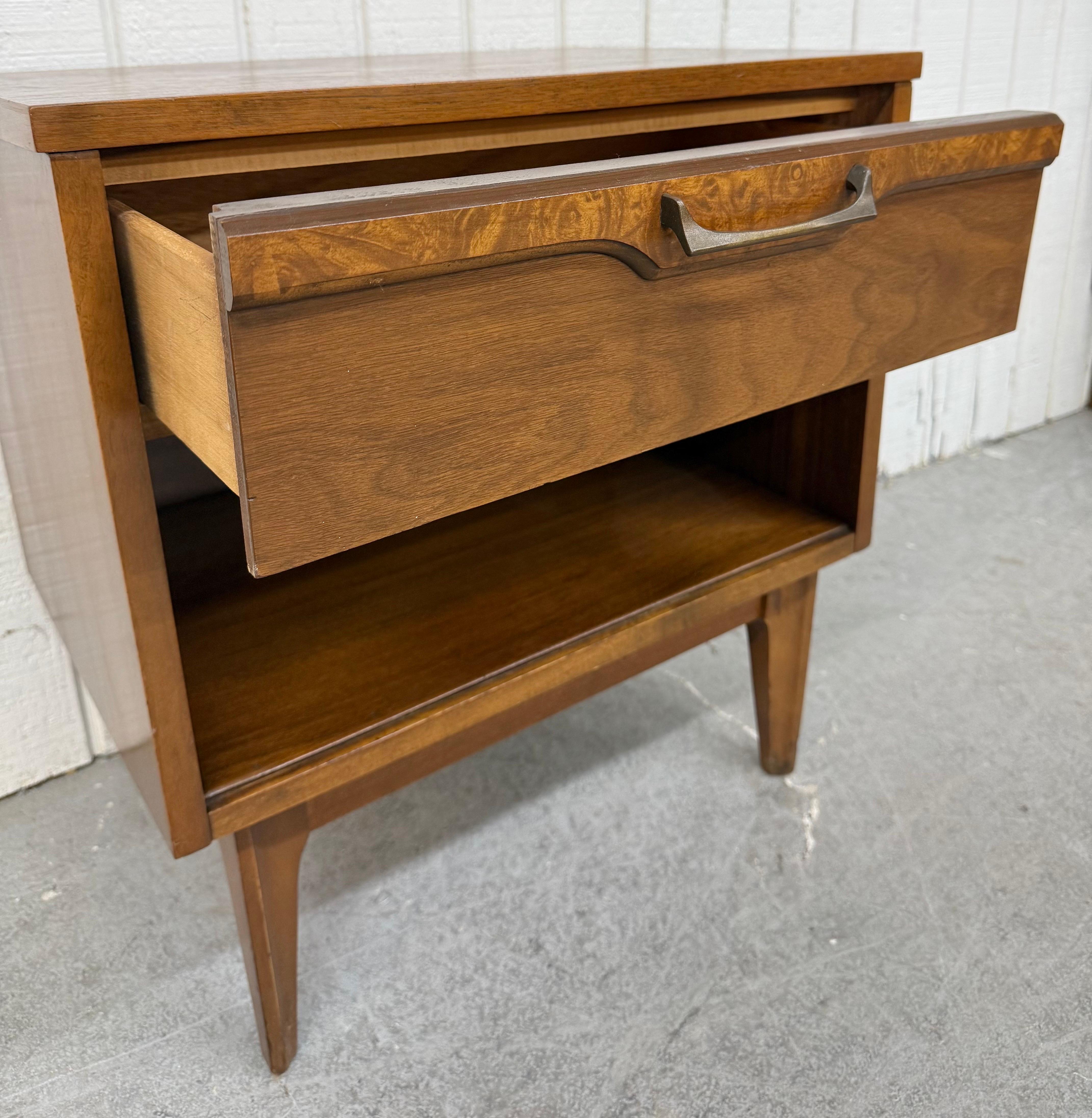 Mid-Century Modern Brasilia Style Walnut Nightstands - Set of 2 1