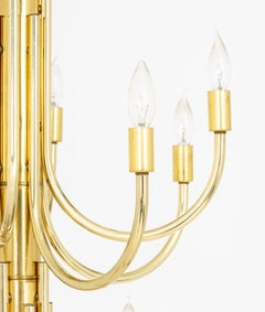 Mid-Century Modern Brass Chandelier, 16-Branch Design, 1970s